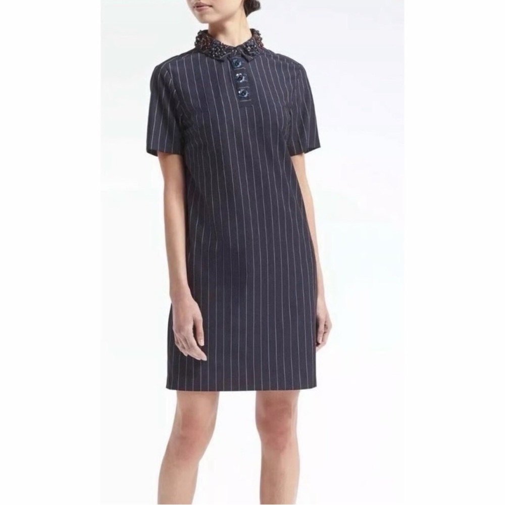 Banana Republic Navy Pinstripe Mini Dress